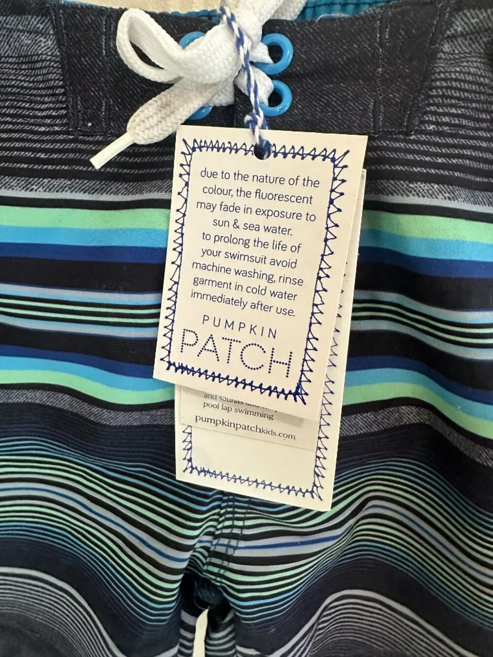 NWT Pumpkin Patch Logan Striped Board Shorts Dress Blue Size 3T DS
